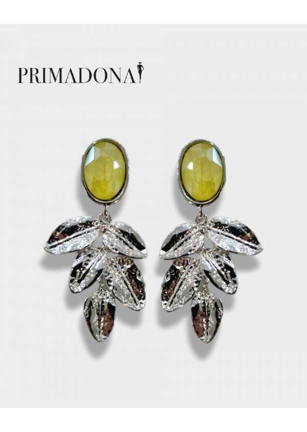 Brincos Grandes Folha Prateada