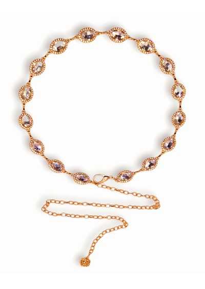 Cinto metal dourado com pedras 2