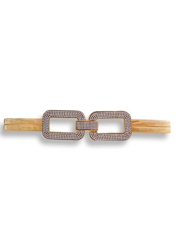 Cinto dourado metal elastico