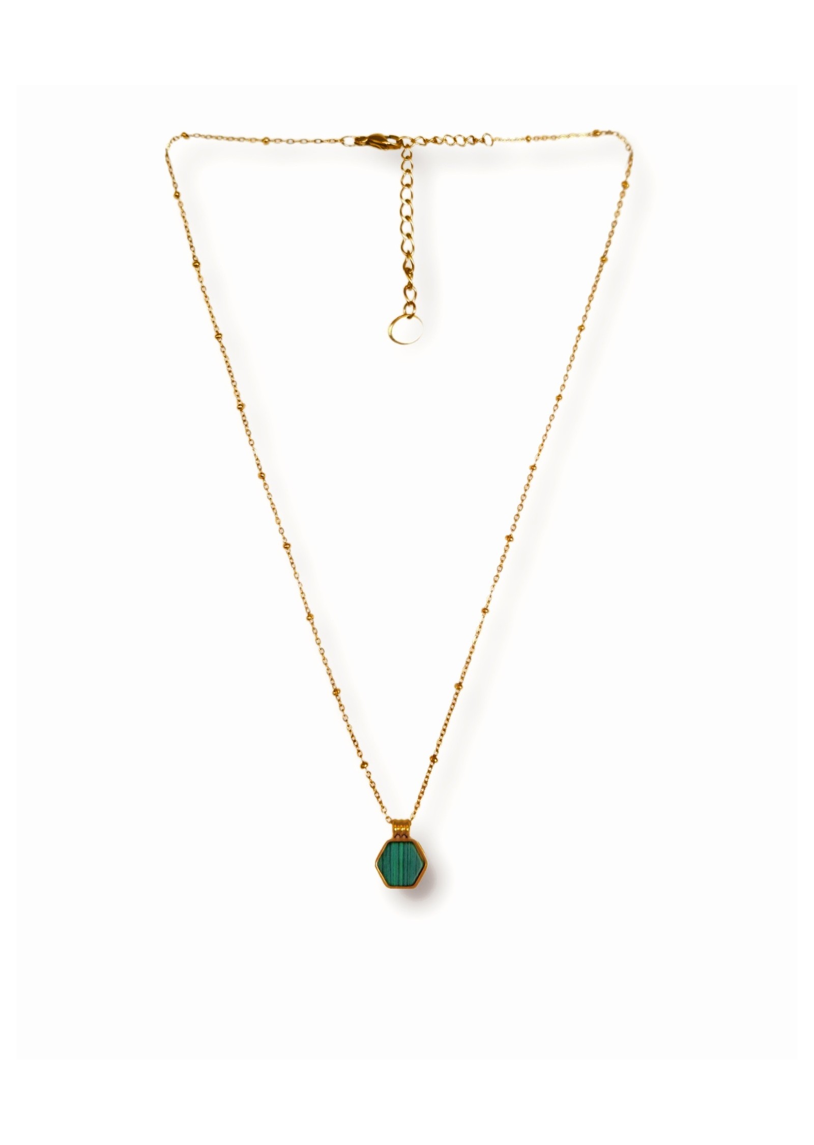 Colar em Aço dourado TURQUESA
