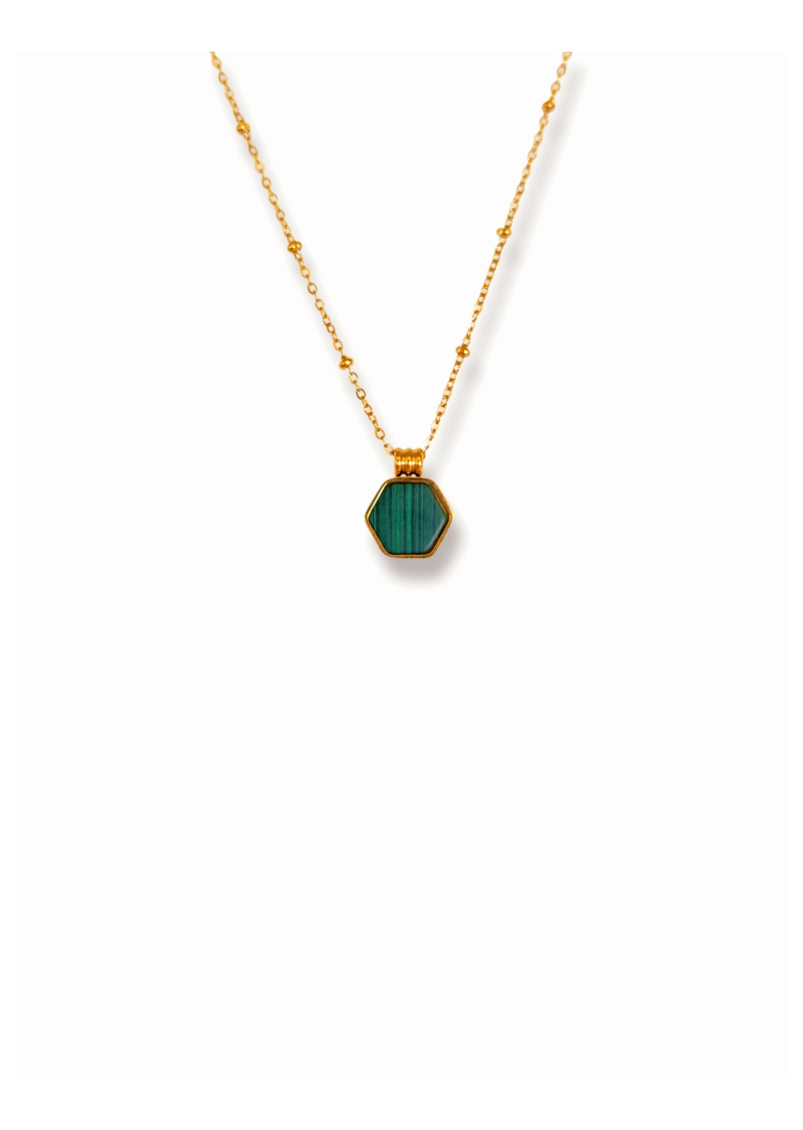 Colar em Aço dourado TURQUESA
