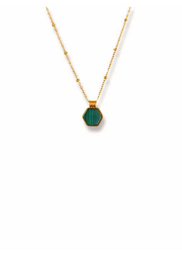 Colar em Aço dourado TURQUESA
