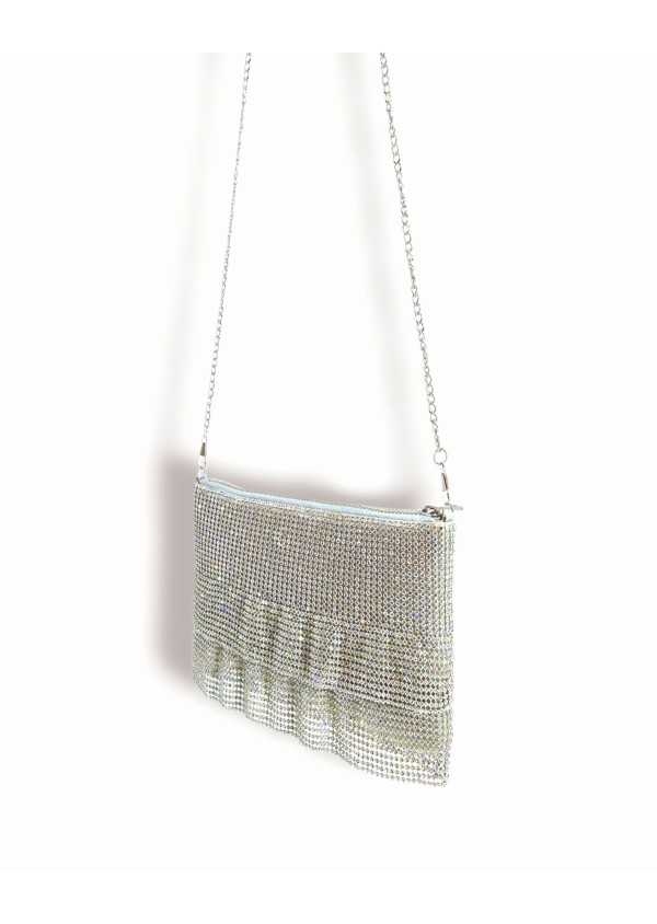 Carteira Cerimonia Prateada strass