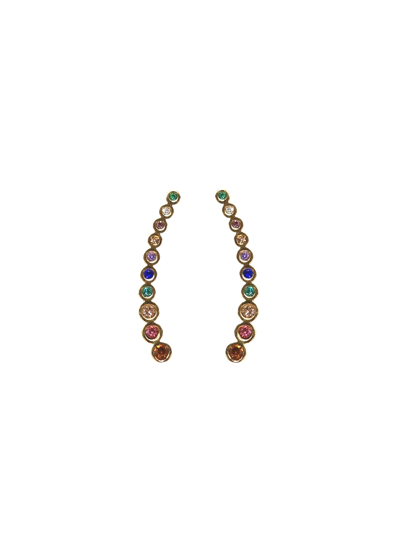 Brincos em aço com strass de cores