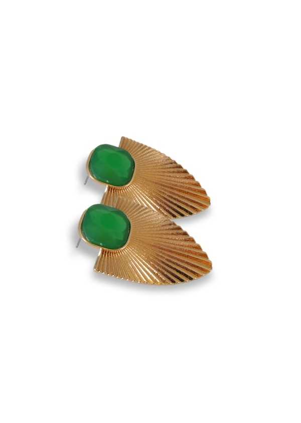 Brincos Dourados e Verde