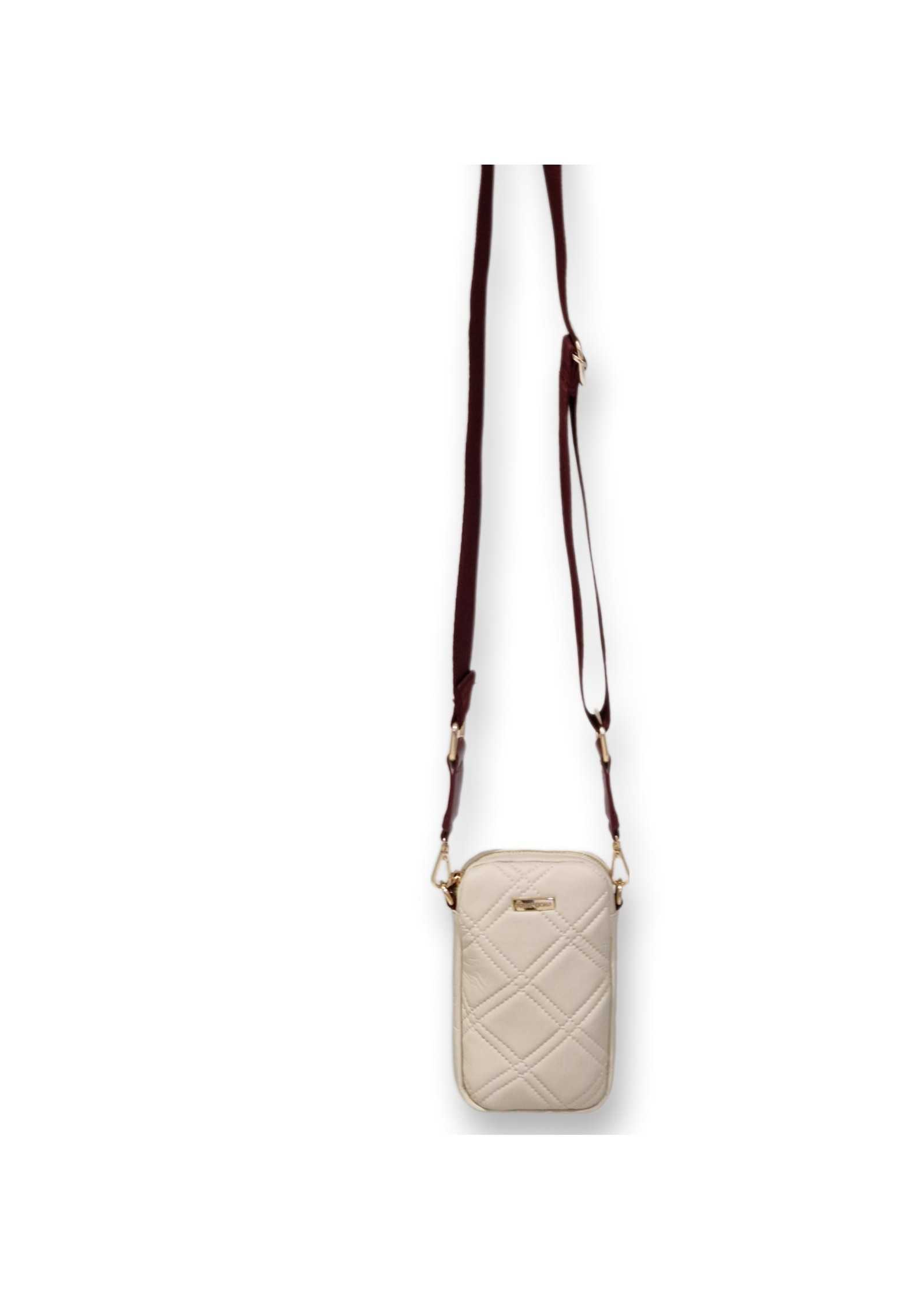 Bolsa telemovel Camel Costuras Acolchoada