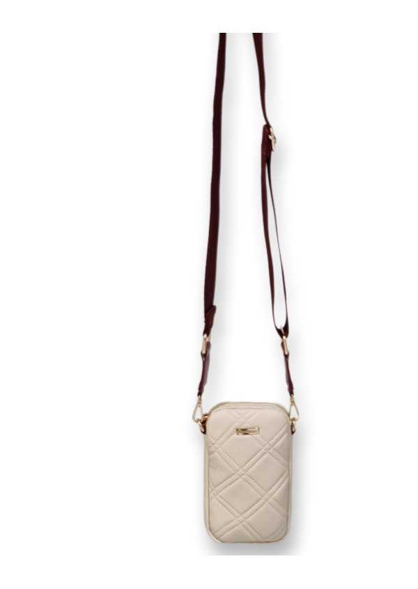 Bolsa telemovel Camel Costuras Acolchoada