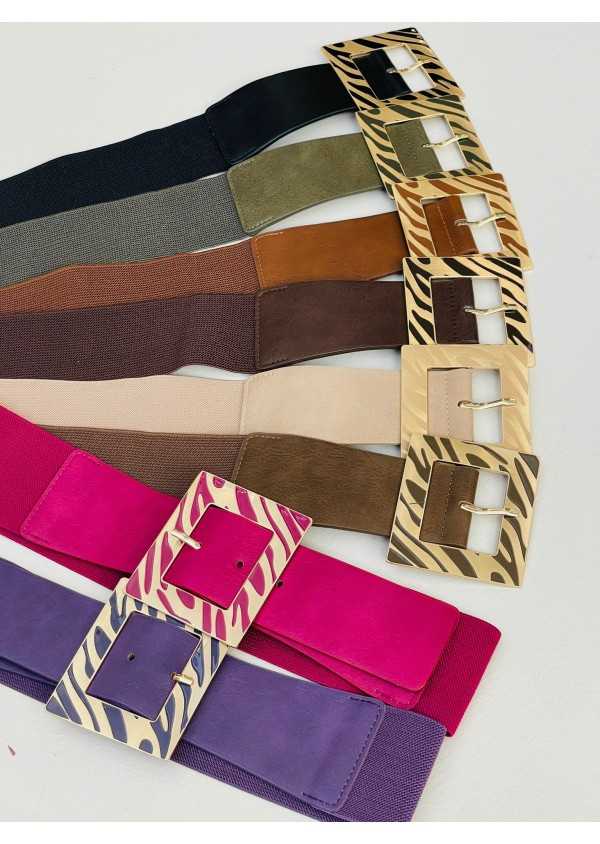 Cinto elastico Fivela Animal Print