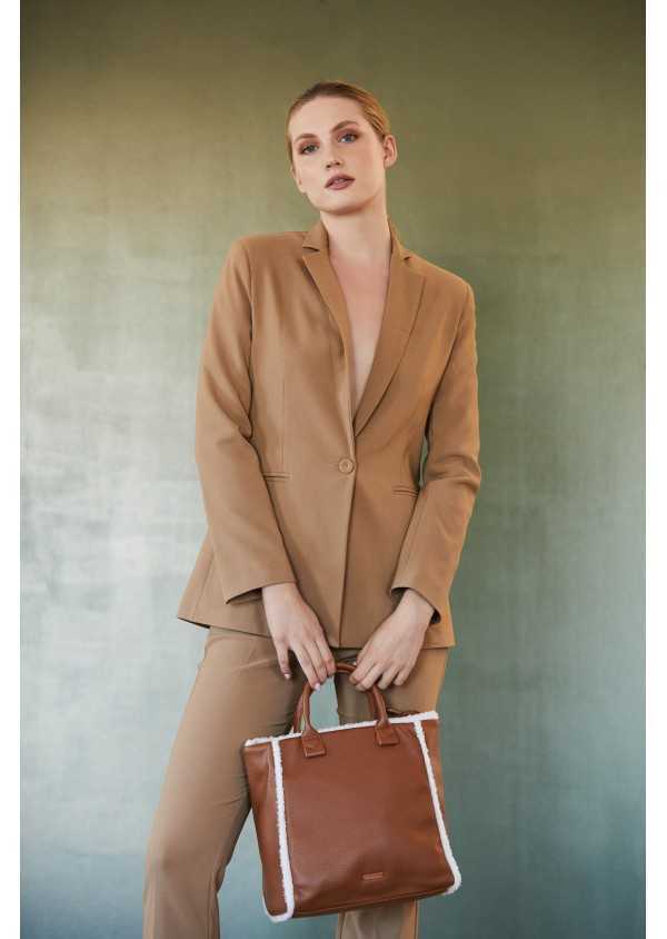 Blazer Camel Liso Slim