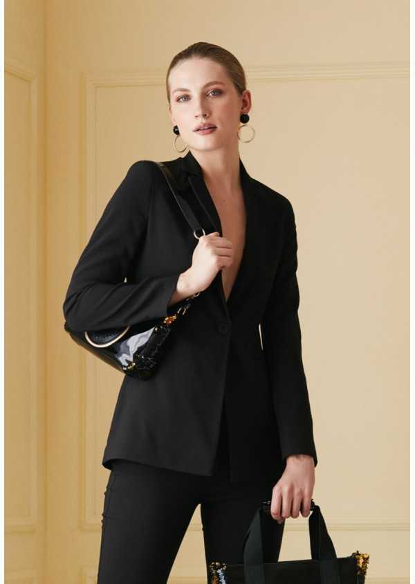 Blazer Preto Liso Slim