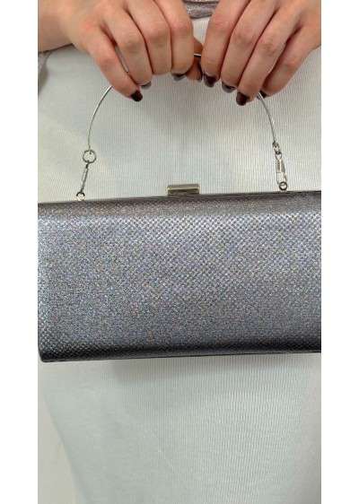 Clutch Brilho Prateada 2