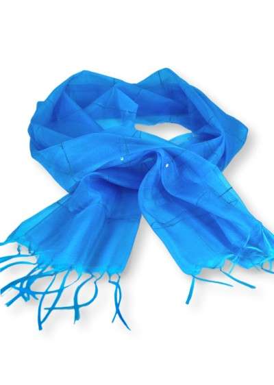 Echarpe Festa Turquesa em seda 2