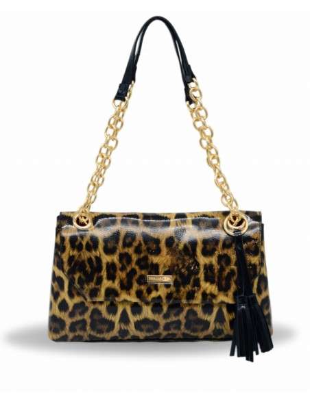 Mala de mao Verniz Animal print