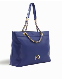 Mala Azul com alças douradas 2