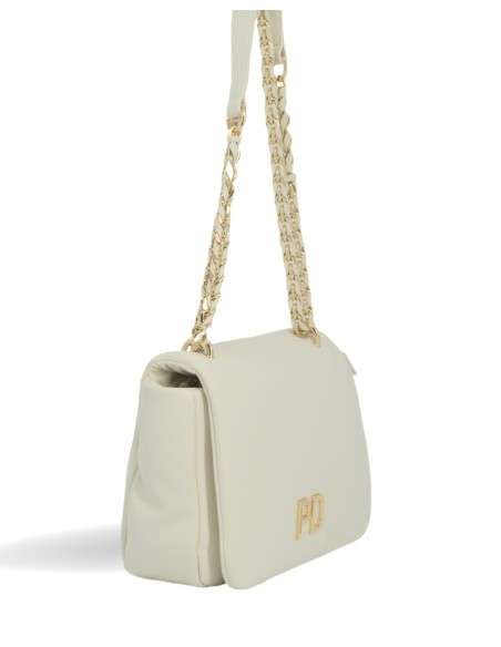 Tiracolo Bege com alça dourada