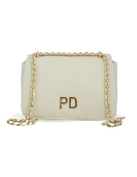 Tiracolo Bege com alça dourada