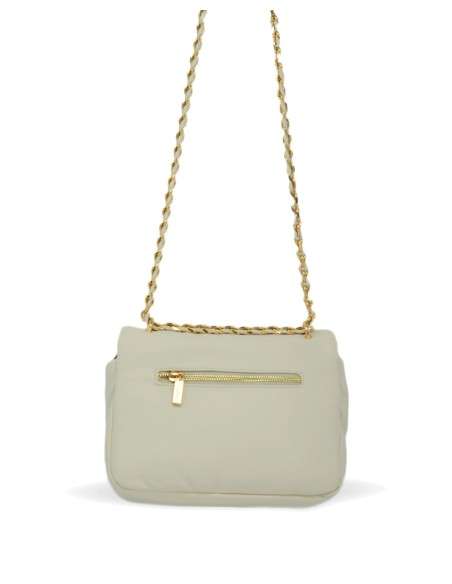 Tiracolo Bege com alça dourada