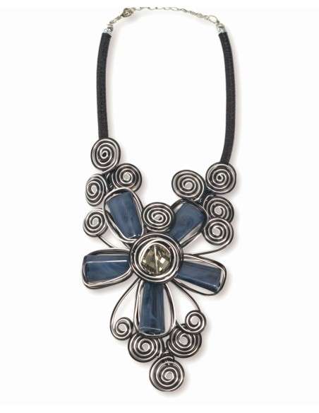 Colar Flor Prateado