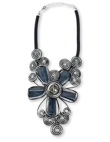 Colar Flor Prateado