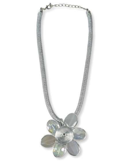 Colar Flor prata, ouro ou preto