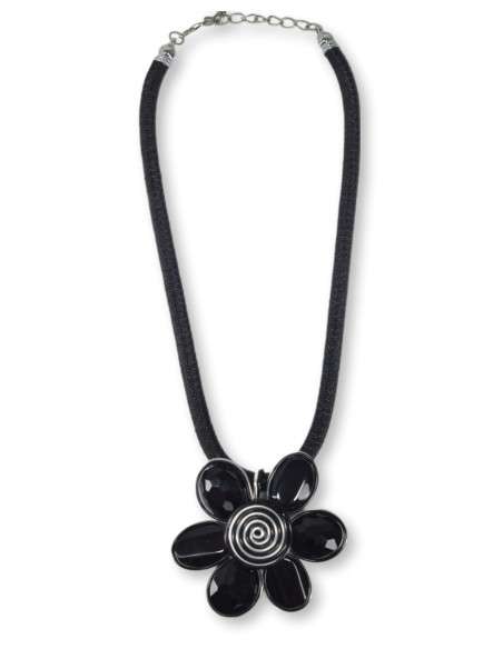 Colar Flor prata, ouro ou preto