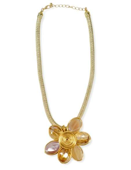 Colar Flor prata, ouro ou preto