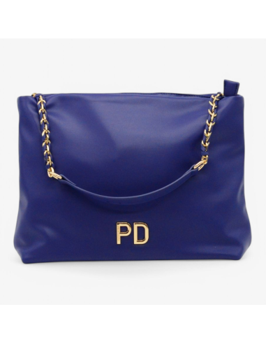 Mala Azul com alças douradas