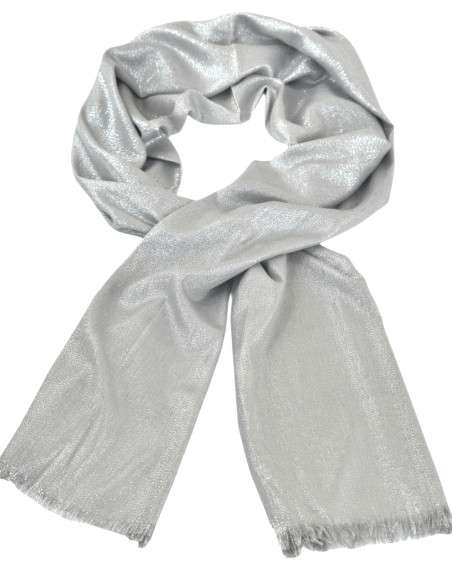 Echarpe de Festa e Cerimónia com Brilho Prateado - Elegância em Viscose