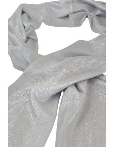 Echarpe de Festa e Cerimónia com Brilho Prateado - Elegância em Viscose
