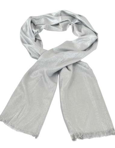 Echarpe de Festa e Cerimónia com Brilho Prateado - Elegância em Viscose