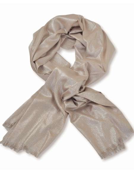Echarpe de Festa e Cerimónia com Brilho Prateado - Elegância em Viscose