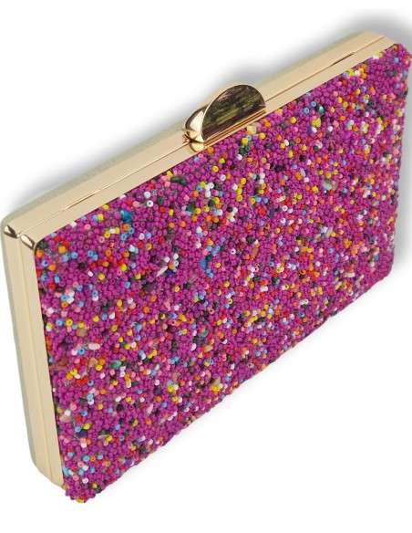 Clutch Fucsia pedras