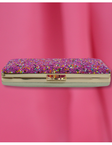 Clutch Fucsia pedras