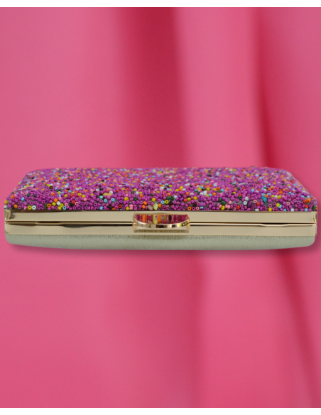 Clutch Fucsia pedras