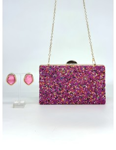Clutch + Brincos Fucsia
