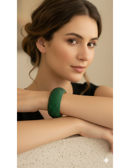 Pulseira strass larga