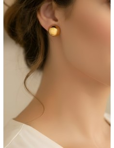 Brincos Dourados Aço Bola 2