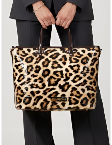 Tote animal print Primadona Leopard Verniz