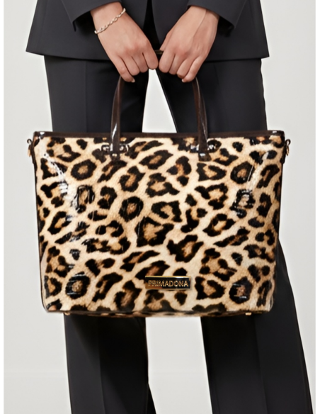 Tote animal print Primadona Leopard Verniz