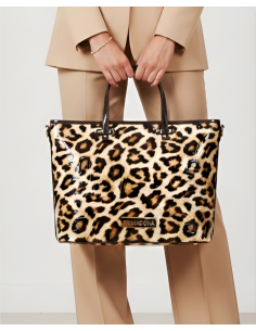 Tote animal print Primadona Leopard Verniz