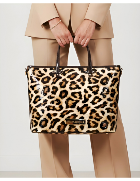 Tote animal print Primadona Leopard Verniz