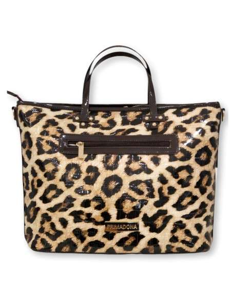 Tote animal print Primadona Leopard Verniz