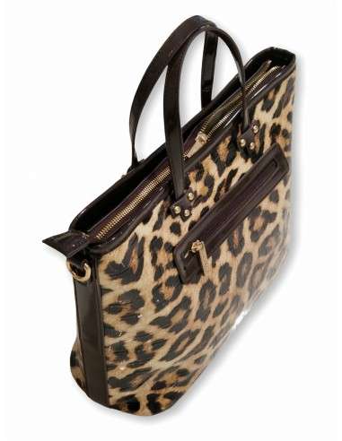 Tote animal print Primadona Leopard Verniz