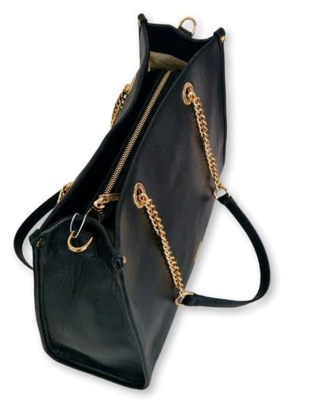 Mala Preto com alças douradas