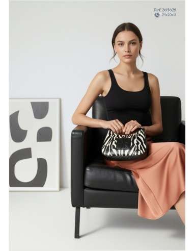 Mala Gondola Ombro Verniz Zebra