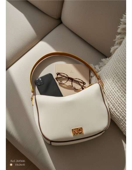 Mala Ombro Lona Bege