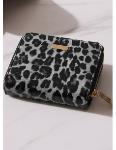 Carteira cartoes e moedas animal print