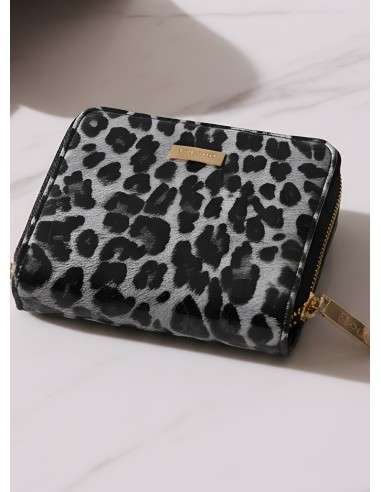 Carteira cartoes e moedas animal print