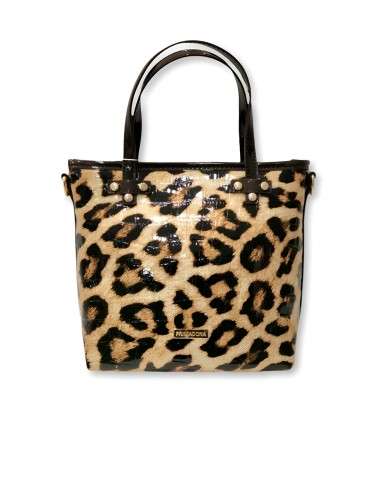 Mini Tote Primadona Leopard Verniz