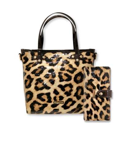 Carteira Leopard Verniz